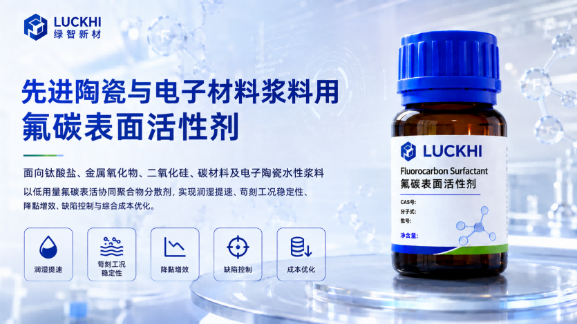 绿智新材:先进陶瓷与电子材料浆料分散剂中氟碳表活协同增效应用方案